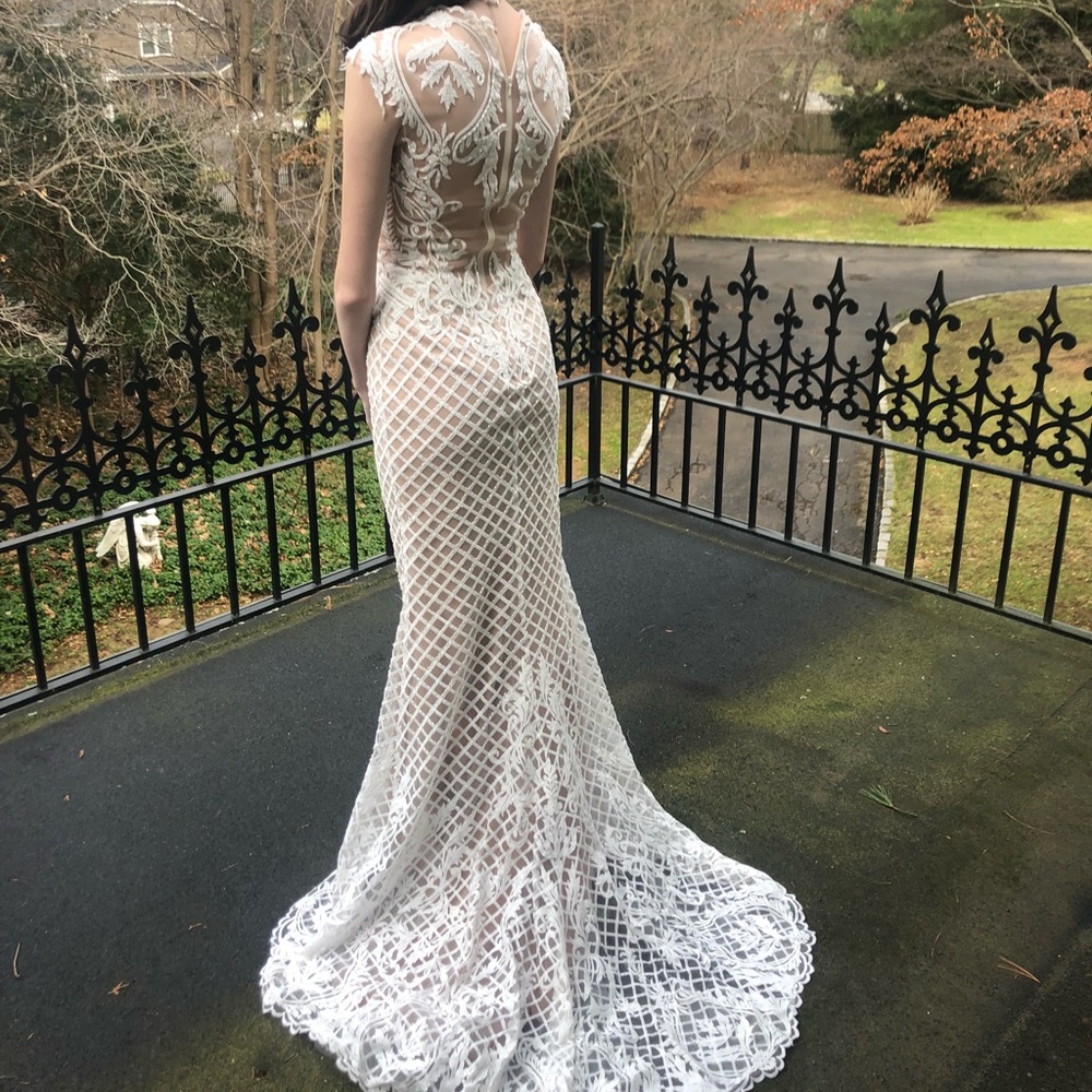 Terani couture white lace wedding pageant dress